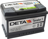 Отзывы Автомобильный аккумулятор DETA Senator3 DA722 (72 А·ч)