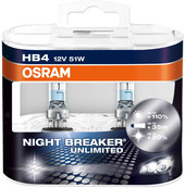 Отзывы Галогенная лампа Osram HB4 Night Breaker Unlimited 2шт [9006NBU-HCB]