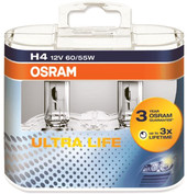 Отзывы Галогенная лампа Osram H4 Ultra Life 2шт [64193ULT]