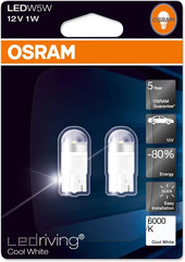 Отзывы Светодиодная лампа Osram W5W LEDriving Cool White 2шт [2850CW-02B]