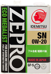 Отзывы Моторное масло Idemitsu Zepro Eco Medalist 0W-20 4л