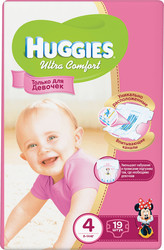 Отзывы Подгузники Huggies Ultra Comfort 4 для девочек (19 шт)