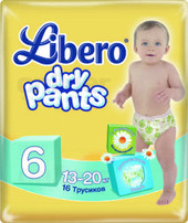 Отзывы Трусики Libero Dry Pants 6 Extra Large (16 шт)