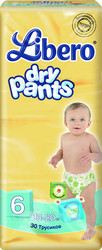 Отзывы Трусики Libero Dry Pants 6 Extra Large (30 шт)