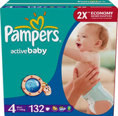Отзывы Подгузники Pampers Active Baby 4 2x Economy (132 шт)