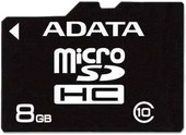Отзывы Карта памяти A-Data microSDHC (Class 10) 8GB + SD-адаптер (AUSDH8GCL10-RA1)