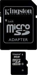 Отзывы Карта памяти Kingston microSDHC (class 10) 8 Гб (SDC10/8GB)