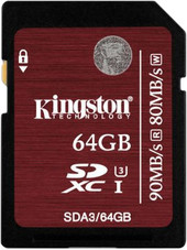 Отзывы Карта памяти Kingston SDXC UHS-I U3 64GB (SDA3/64GB)