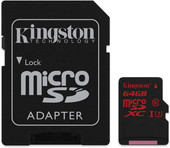 Отзывы Карта памяти Kingston microSDXC UHS-I U3 (Class 10) 64GB (SDCA3/64GB)