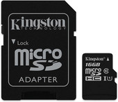 Отзывы Карта памяти Kingston microSDHC UHS-I (Class 10) 16GB + адаптер [SDC10G2/16GB]