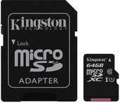 Отзывы Карта памяти Kingston microSDXC UHS-I (Class 10) 64GB + адаптер [SDC10G2/64GB]