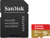 Отзывы Карта памяти SanDisk Extreme V30 microSDXC 64GB + адаптер [SDSQXVF-064G-GN6AA]