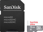 Отзывы Карта памяти SanDisk Ultra microSDHC 16GB UHS-I/U1 + адаптер [SDSQUNB-016G-GN3MA]