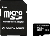 Отзывы Карта памяти Silicon-Power microSDHC (Class 10) 8 Гб + адаптер (SP008GBSTH010V10)