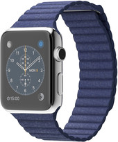 Отзывы Умные часы Apple Watch 42mm Stainless Steel with Blue Leather Loop (MJ452)