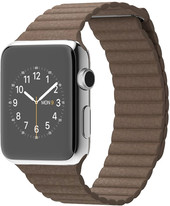 Отзывы Умные часы Apple Watch 42mm Stainless Steel with Light Brown Leather Loop (MJ402)