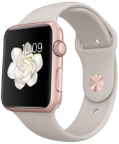 Отзывы Умные часы Apple Watch Sport 42mm Rose Gold with Stone Sport Band (MLC62)