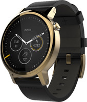 Отзывы Умные часы Motorola Moto 360 2nd Gen. Mens 46mm Gold with Black Leather Band