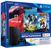 Отзывы Игровая приставка Sony PlayStation 4 Slim Driveclub+Horizon ZeroDawn+Ratchet&Clank